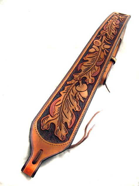 IMG_5775sm Maple Leaf Pattern, Leather Designs, Picture Engraving, Custom Guitar, Guitar Strap, Custom Leather, Leather Design, Handmade Leather, Leaf Pattern