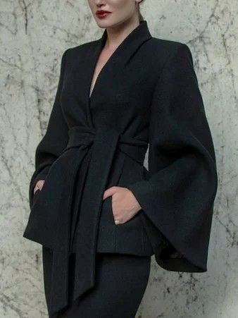 Gothic Style Clothing, Stylish Work Outfits, Black Suit, Modest Fashion Outfits, Wool Suit, Long Sleeves Jacket, Metropolis, Modest Fashion, Classy Outfits