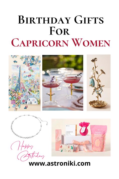 this article is all about the Best Birthday Gifts for Capricorn Woman That She Will Love Forever. Capricorn Gift Ideas, Capricorn Woman, Capricorn Gifts, Capricorn Birthday, Capricorn Girl, December Birthday Gifts, Rosé Birthday, Capricorn Women, Learn Astrology