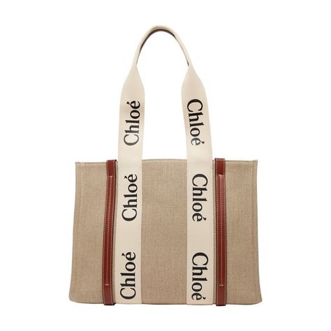 Women's Large Woody tote bag | CHLOÉ | 24S Chloe Bags, Brand Bags, Medium Tote, Chloe Bag, Tote Bag Leather, Brown Canvas, Womens Tote, White Bag, Womens Tote Bags