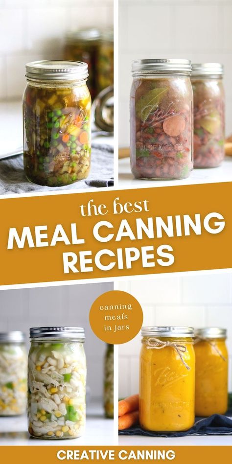 Canning Meals In A Jar, Meals In Jars, Canning Beef Stew, Meat Canning, Canned Meals, Canning Chili, Canning Meals, Pressure Canning Meat, Canning Soup Recipes