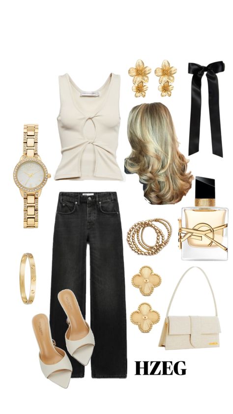 #outfitinspo #blonde #gold #cream #bow #ysl #richgirl #outfit 🥥✨🤍 Dress And Jacket Outfit, Cream Outfit, Meeting Outfit, Mob Wives, Future Style, Rich Girl, Gold Dress, Jacket Outfits, Dream Clothes