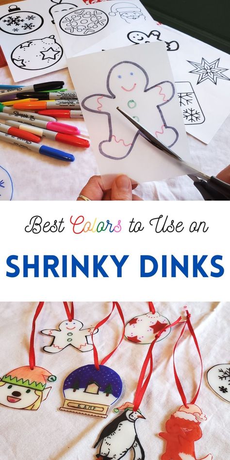 How To Make Shrinky Dink, Diy Shrinky Dink Ornaments, Shrinks Dink Christmas Ornaments, Heat Shrink Plastic Art, Shrinks Dink Ornaments, Shrink Dink Christmas Ornaments, Shrinky Dink Ornaments Kids, How To Make Shrinky Dink Key Chains, Shrink Film Crafts