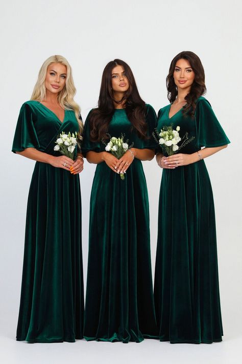 Civil Wedding Dress Velvet Dress Elegant Dress Bridesmaid Dress Maxi Dress V Neck Dark Green Dress women dress wedding guest dress, party dress, wedding dress, evening dress, plus size dress, formal dress, occasion dress, maid of honor, reception dress, gown dress, mother of the bride, dress wedding guest, engagement dress. Wedding Dress Velvet, Plus Size Dress Formal, Emerald Velvet Dress, Civil Wedding Dress, Dark Green Bridesmaid Dress, Fall Bridesmaid Dresses, Civil Wedding Dresses, Dark Green Dress, Dress Velvet