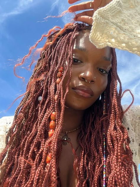 Rachel Elizabeth Dare Aesthetic, Mermaid Braids, Red Box Braids, Rachel Elizabeth Dare, Mermaid Braid, Goddess Braids Hairstyles, Cute Box Braids Hairstyles, Hairstyle Inspo, Girls Braids