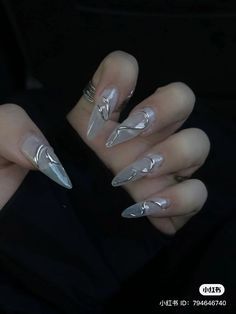 #fashion, #style, Nails Gray Design, Nails Gray, Office Nails, Quartz Nails, Quartz Nail, Grunge Nails, Casual Nails, Glow Nails, Gray Nails