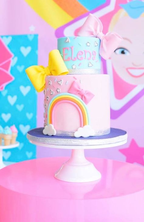 Jojo Siwa Birthday Cake Ideas, Jojo Siwa Birthday Cake, Glam Cake, Glam Birthday Party, Birthday Cake Fondant, Birthday Cake Pinterest, Glam Birthday, Jojo Siwa Birthday, Rainbow Birthday Cake