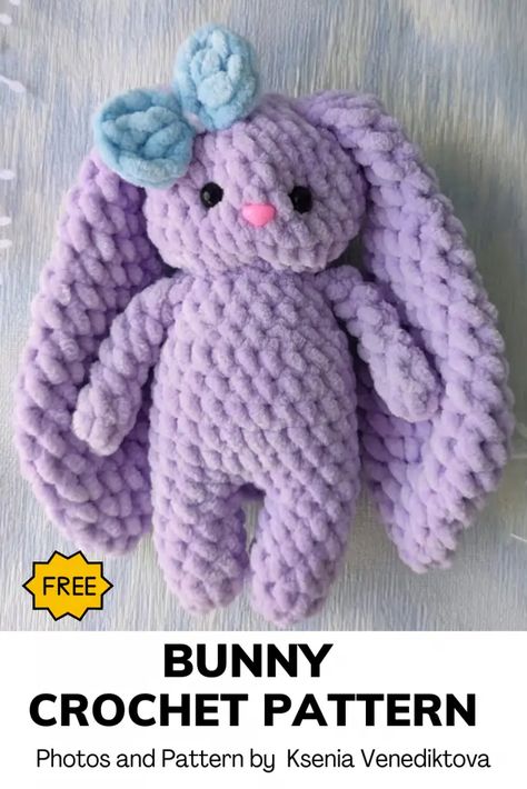 Megan Anderson, Beautiful Amigurumi, Crochet Zig Zag, Crochet Toys Free Patterns, Bunny Amigurumi, Easy Crochet Animals, Thread Needle, Velvet Pink, Crochet Bunny Pattern