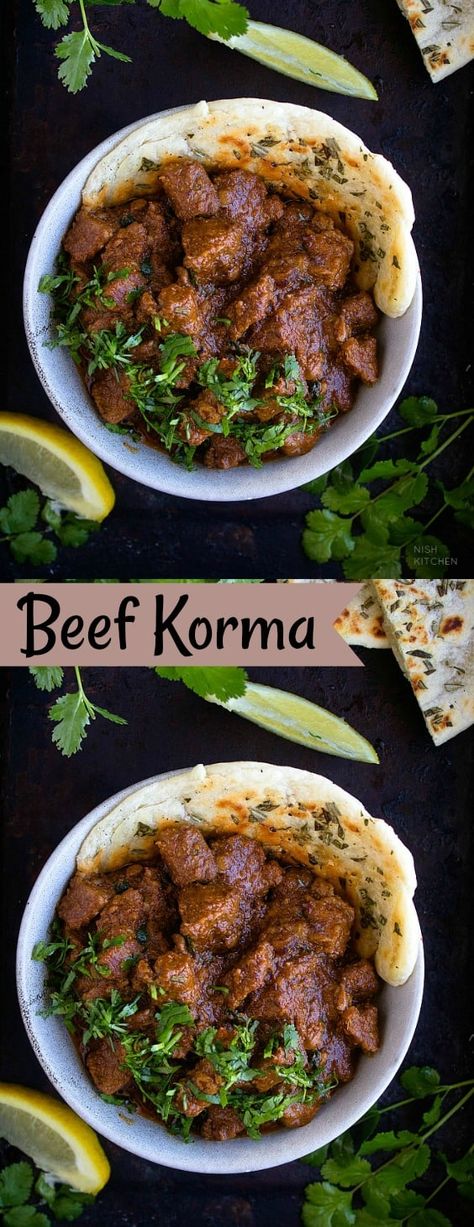 Beef Korma Beef Pakistani Recipes, Pakistani Beef Curry, Beef Masala Recipe, Beef Curry Recipe Indian, Beef Recipes Indian, Beef Curry Indian, Beef Korma Recipe, Afghan Dishes, Korma Curry Recipes