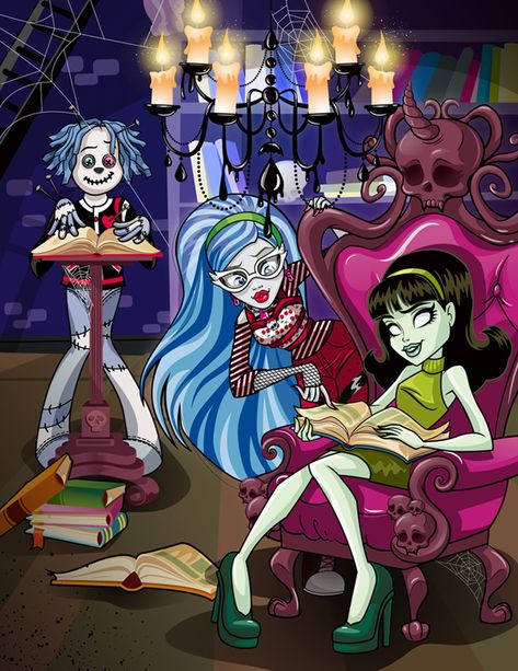 Mattel, Monster High.Monster High illustrations for dairy booklets. Kida Disney, Scarah Screams, Monster High Wiki, Ghoulia Yelps, Original Monster, Monster High Pictures, Moster High, Catty Noir, Love Monster