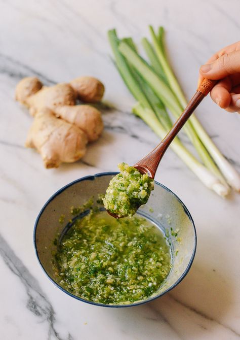 Scallion Oil, Raw Ginger, Wok Of Life, Woks Of Life, Cantonese Food, The Woks Of Life, Asian Sauce, Condiment Recipes, Poached Chicken