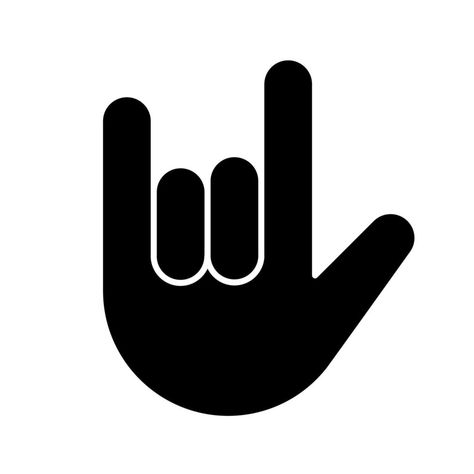 Space Vector, Hand Gesture, Glyph Icon, Rock On, Negative Space, Manado, Glyphs, Heavy Metal, Vector Art