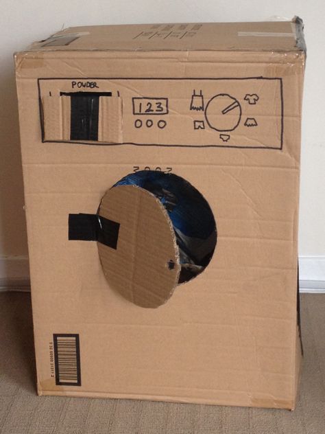 Cardboard box washing machine:) Preschool Craft, Early Childhood Teacher, Paper Crafts For Kids, Diy Box, Activities To Do, Head Start, Craft Videos, Cardboard Box, Preschool Crafts