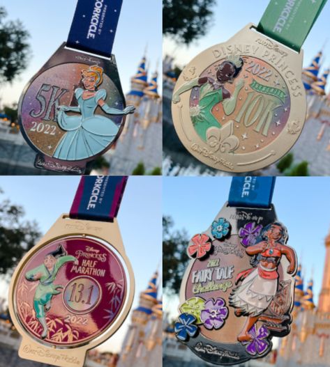 Rundisney Princess, Disney Princess Half Marathon, Marathon Medal, Disney Marathon, Running Medals, Princess Half Marathon, Princess Moana, Disney Dreams, Princess Tiana