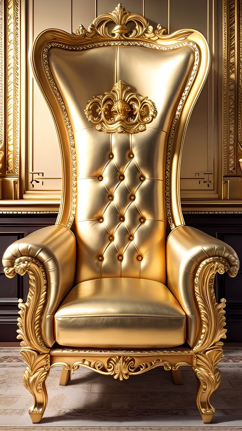 Gold Throne, King Throne Chair, Latest Sofa Set Designs, Golden Chair, Queen Chair, Golden Furniture, Royal Chair, Building Design Plan, King Chair