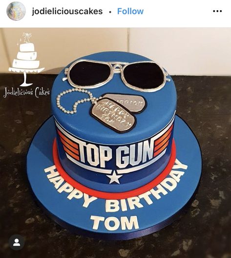 Top Gum, Happy Birthday Tom, 5th Birthday Cake, First Birthday Themes, Adult Birthday Party, 6th Birthday Parties, Cake Toppings, Piece Of Cakes, Halloween Birthday