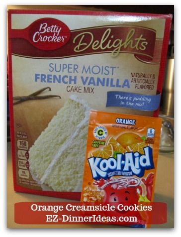 Orange Creamsicle Cookies Cake Mixes, French Vanilla Cake Mix Recipes Boxed, French Vanilla Cake Mix Cookies, Cake Mix And Soda Recipes, Orange Cake Mix Cookies, French Vanilla Cake Mix Recipes, Boxed Desserts, Vanilla Cake Mix Recipes, Soda Cake Recipe