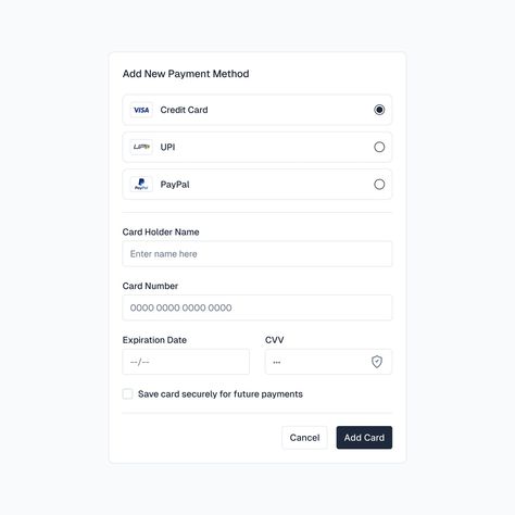 Payment Method 💳 #uidesign #uxdesign #uiux #design #userinterface #figma Payment Method Ui Design, Payment Method Design, Uiux Design, Web App Design, Interface Design, Ux Design, Web App, User Interface, Ui Design