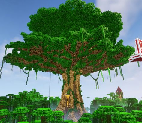 Minecraft Build from Hermitcraft Hermit Craft Builds, Minecraft Jungle Tree, Hermitcraft Builds, Jungle Minecraft, Server Ideas, Minecraft Tree, Hermit Craft, Mc Ideas, Minecraft Structures