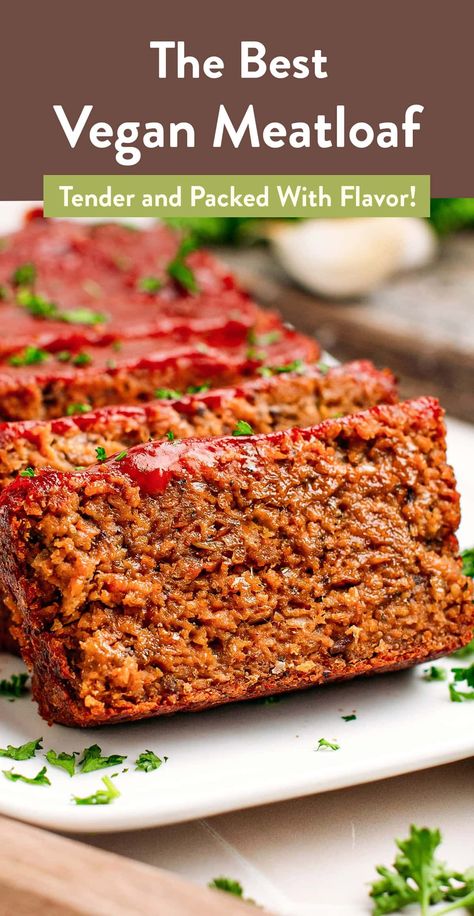 The Best Vegan Meatloaf Vegan Meatloaf Recipe, Meatless Meatloaf, Vegetarian Meatloaf, Vegan Loaf, Resep Vegan, Vegan Meat Recipe, Vegan Meatloaf, Vegan Worcestershire Sauce, Meatloaf Recipe