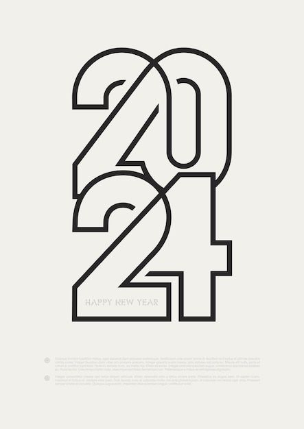 Number Graphic Design Typography, 2024 Design Ideas, 26 Number Design, Premium Poster Design, 2024 Font Design, Premium Graphic Design, 2024 Year Logo Aesthetic, 2024 Number Design Aesthetic, 2024 Year Logo