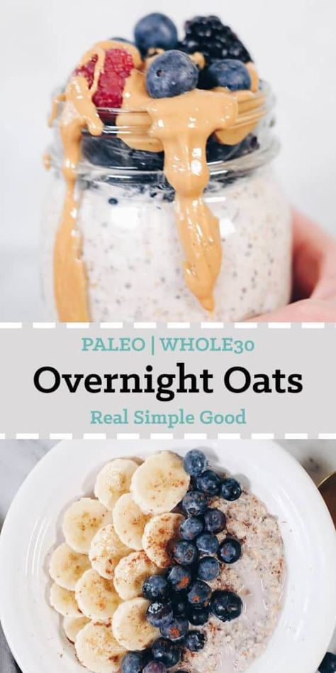 Paleo Overnight Oats, Paleo Oatmeal, Paleo Menu, Best Paleo Recipes, Paleo Gluten Free Recipes, Paleo Recipes Breakfast, Whole 30 Breakfast, Paleo Diet Recipes, Recipe 30