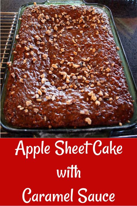 Apple Cake with Caramel Sauce - Great for Parties or a Potluck Apple Cake With Caramel Sauce, Cake With Caramel Sauce, Vegan Vegetable Recipes, Sheet Pan Meals Chicken, Cherry Lemonade, Cake With Caramel, Caramel Recipes Sauce, Recipes With Few Ingredients, Mini Bundt Cakes