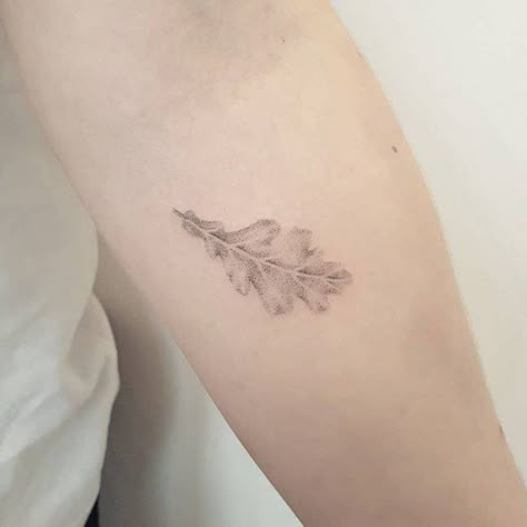 Oak Tree Leaves Tattoo, Detailed Leaf Tattoo, Oak Leaf Tattoo For Women, Fine Line Oak Leaf Tattoo, Oak Leaf Tattoo Design, Oak Tattoo Tree, White Oak Leaf Tattoo, Oak Tree Tattoo For Women, Oak Tree Leaf Tattoo