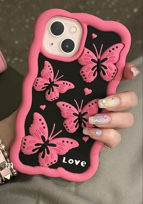 Cute Y2k Pink Butterfly Silicone Protective Case For iPhone 14 13 12 Pro Max 11 Daisy Iphone Case, Y2k Phone Case, Hello Kitty Phone Case, Stylish Iphone Cases, Kawaii Phone Case, Iphone Obsession, Collage Phone Case, Pretty Iphone Cases, Pretty Phone Cases