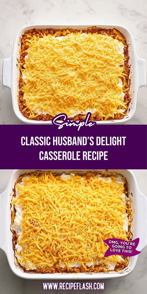 Craving a delicious casserole that brings everyone to the table? The Classic Husband’s Delight Casserole Recipe is a must-try for ground beef lovers! Enjoy the rich flavors and simple preparation that make weeknight dinners a breeze. Don’t forget to save this tasty recipe for future inspiration! Husband's Delight Casserole, Brisket Casserole Recipes, Husbands Delight Casserole, Husbands Delight, Lunch Casserole, Popular Casseroles, Ground Beef Noodles, Recipe For Family, Hotdish Recipes