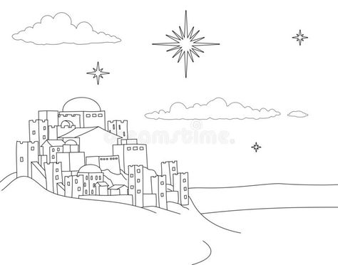 Scene Cartoon, Church Images, Diy Projects Gifts, Scene Drawing, City Cartoon, Religious Illustration, A Child Is Born, Christmas Nativity Scene, Religious Christmas