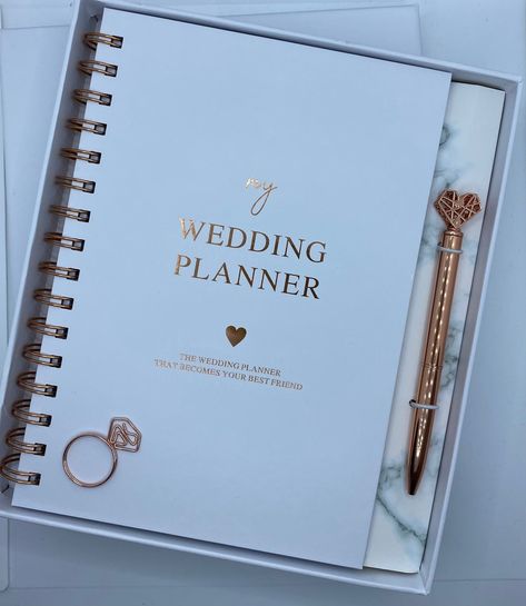 Wedding Planner Gift Box Set Unicorn printabl Vision Board Wedding Planning, Planners 2024, Plan Your Own Wedding, Wedding Planner Notebook, Rose Gold Pen, Bridal Planner, Wedding Planner Checklist, Unicorn Wedding, Free Wedding Planner