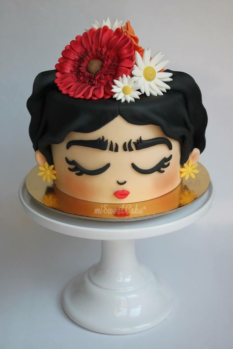 Frida Kahlo Birthday Cake, Frida Cake, Frida Kahlo Cake, Frida Kahlo Birthday, Mexican Cake, Mexican Cookies, Mexican Party Theme, Cookies Pastry, 3d Cakes