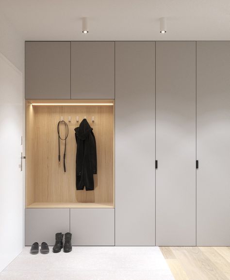 Entrance Wardrobe Ideas, Small Mudroom Closet, Entrance Closet Ideas, Vstupná Hala, Clever Closet, Entrance Furniture, Wardrobe Door Designs, Home Hall Design, Mudroom Design