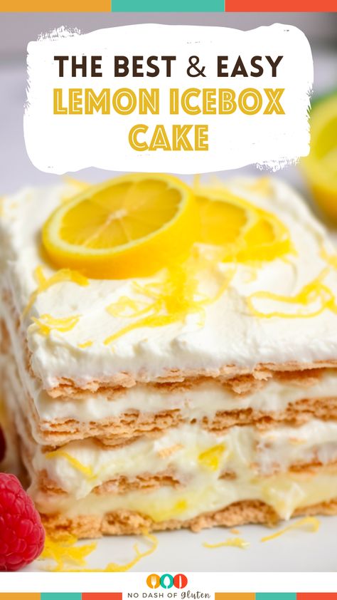 Lemonade Dessert Recipes, Lemon Eclair Cake, Lemon Delight Recipe, Icebox Cakes, Lemon Icebox Cake Recipe, Lemon Ice Box Cake, Fresh Lemon Desserts, Lemon Icebox Cheesecake, Lemon Refrigerator Cake