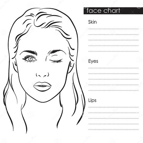 Beautiful Woman Portrait. Face Chart Makeup Artist Blank Template. Vector Illustration. Stock Vector - Illustration of brows, beautiful: 68923207 Makeup Artist Face Chart, Blank Face Template Makeup, Makeup Charts Face, Face Makeup Chart, Makeup Face Charts Blank, Face Template Makeup, Makeup Chart, Face Chart Makeup, Makeup Template