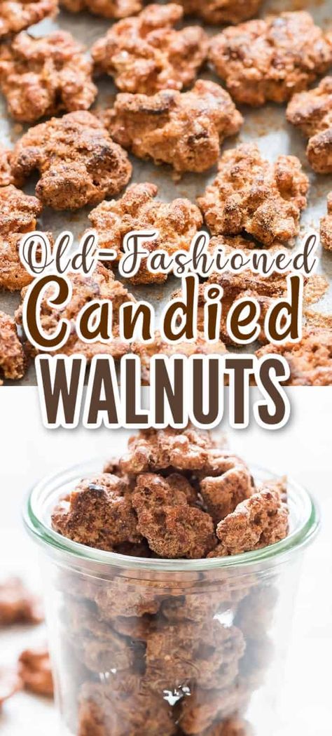 old fashioned candied walnuts Walnut And Pecan Recipes, Glazed Walnuts Recipe Maple Syrup, Candied Walnuts Christmas Gift, Easy Candied Walnuts Recipe, How To Make Candied Walnuts Recipe, Maple Walnuts Candied, Easy Candied Walnut Recipe, Spiced Walnuts Recipe Brown Sugar, Caramelized Walnuts Recipe