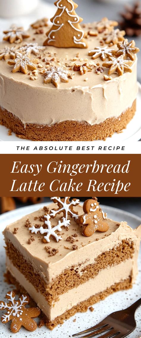 Image for Easy Gingerbread Latte Cake Recipe Quick Cake Recipes, Latte Cake, Gingerbread Cake Recipe, Gingerbread Syrup, Syrup Cake, Easy Gingerbread, Quick Cake, Gingerbread Latte, Ginger Cake