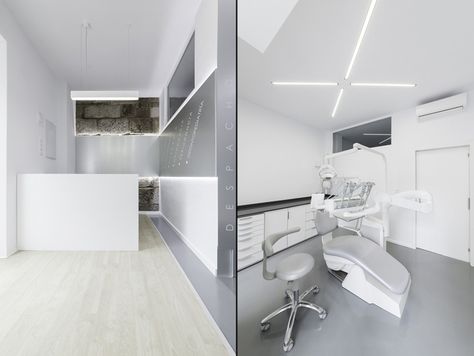 Dental Clinic by NAN Arquitectos, Pontevedra – Spain » Retail Design Blog Dental Room, Dental Design Interior, Dentist Office Design, Dental Cabinet, Dental Office Design Interiors, Medical Office Design, Dental Office Decor, Dental Design, Cabinet Medical