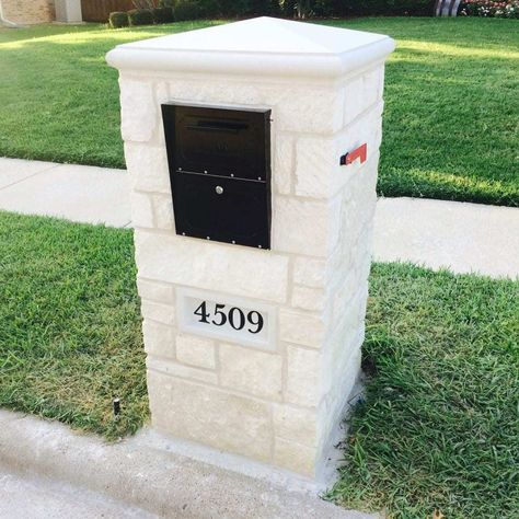 49 Stone Mailbox, Brick Mailbox, Security Mailbox, Mailbox Ideas, Mailbox Design, Metal Mailbox, Spanish Villa, Apt Ideas, Cactus Art