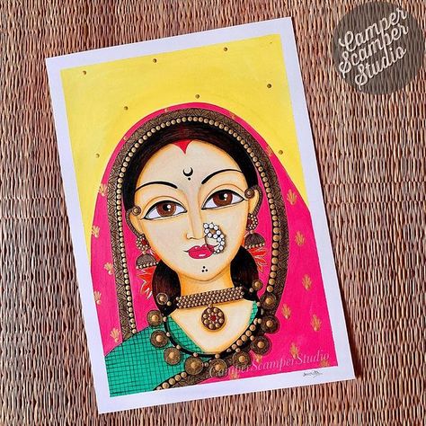 All posts • Instagram Bengali Women Painting, Rajasthani Art Paintings, Rajasthani Drawing, Indian Art Paintings Easy, Rajasthani Folk Art Painting, Indian Folk Art Painting Easy, Madhubani Drawing Indian Paintings, Warli Art Easy, Rajasthani Art Design