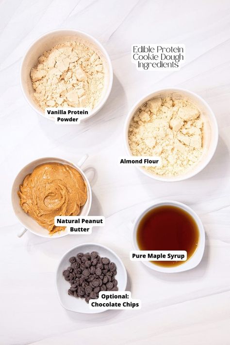 Healthy 4 Ingredient High Protein Cookie Dough - Pretty Delicious Life Edible Protein Cookie Dough, High Protein Cookie Dough, Protein Cookie Dough Recipe, High Protein Cookie, Low Carb Cookie Dough, Protein Powder Cookies, Protein Cookie Recipes, Fodmap Friendly Recipes, Cookie Dough Ingredients