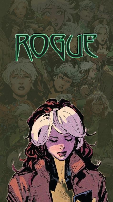 #xmen #rouge #marvel #marvelcomics Rogue Xmen Hair, Xmen Rouge, Rouge Xmen Comic, Rouge Marvel, Rouge Xmen, Rogue X Men, X-men Wallpaper, Rogue Xmen, Rogue Gambit