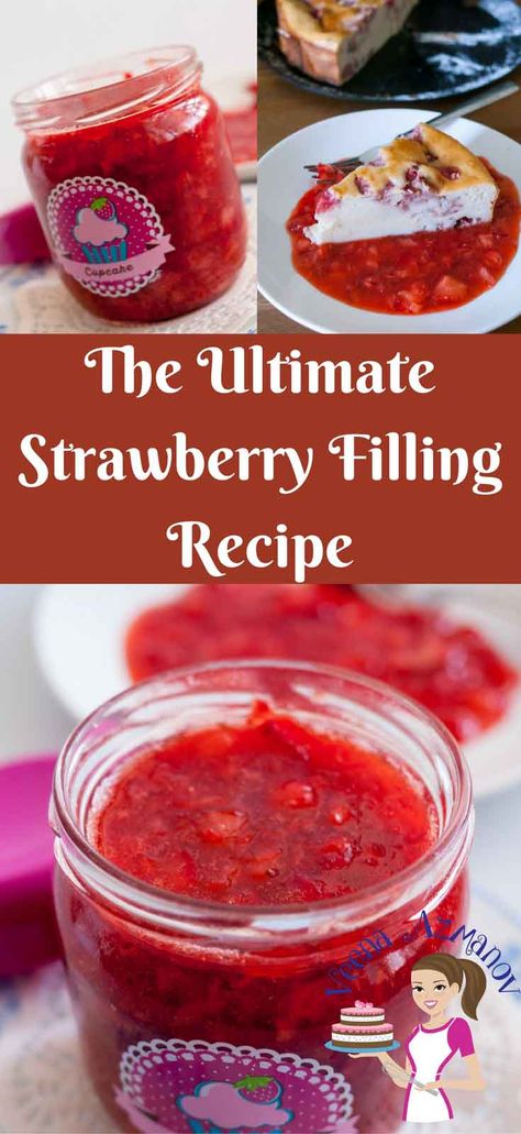 Strawberry Filling Recipe, Fruit Cake Filling, Fruit Tart Filling, Fruit Tart Cake, Breakfast Cake Recipes, Strawberry Cake Filling, Pie Fillings, Savory Cakes, Cake Filling Recipes