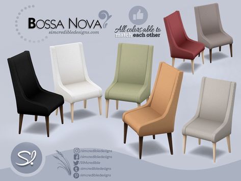 Acrylic Dining Chairs, Sims 4 Clutter, Keep Life Simple, Kitchen Time, 4 Dining Chairs, Sims 4 Build, Kitchen Humor, Bossa Nova, Sims 4 Cc