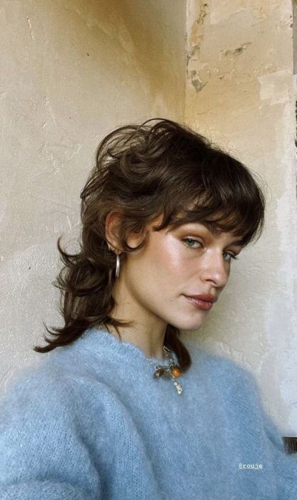 Haircut For Wavy Hair For Women Short, Shag Hairstyles Short Medium, Short Shag Hairstyles Wavy Hair, Womens Shaggy Mullet, Shaggy Short Hair Mullet, Mullet Wavy Hairstyle Women, Long Mullet Hairstyle Women Thick Hair, Shag Hairstyles Short Curly, Women Curly Haircut