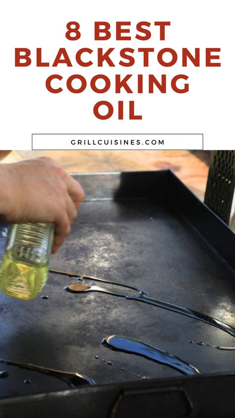 Everything you need to know about selecting a cooking oil to use on your Blackstone Griddle or anyother brand of flat top grill. Learn about high smoke point oils with unique health benefits. best oil for cooking on blackstone griddle Best Oil For Blackstone Griddle Cooking, Best Oil To Use On Blackstone, Blackstone Griddle Cooking Recipes, Blackstone Tools, Blackstone Hacks, Cooking On A Blackstone Griddle, Griddle Seasoning, Blackstone Chicken Recipes, Blackstone Griddles