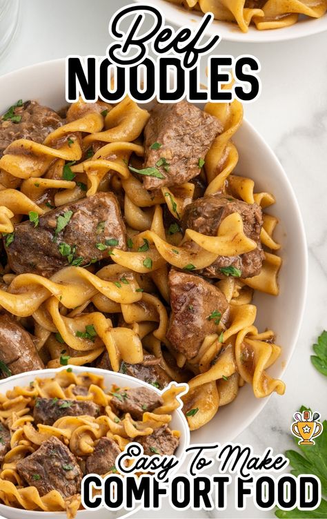 Beef Tip Noodles, Canned Beef And Noodles, Beef And Noodles Stove Top, Easy Beef And Noodles, Easy Beef And Noodles Recipe, Beef And Noodles Crockpot, Beef Tips And Noodles, Salisbury Steak Meatballs, Cozy Dinners