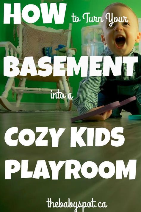 Turn your dreary old basement into a fun cozy kid's playroom with our top tips! #thebabyspot #basementreno #kidsplayroom #kidsplayroominspiration Leaking Basement, Old Basement, Basement Organization, Kid's Playroom, Flooded Basement, Neat Tricks, Basement Storage, Waterproofing Basement, Kids' Playroom