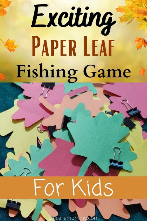 Exciting Paper Leaf Fishing Game For Kids – Fall Craft | Sincere Mommy Fishing Games For Kids, Paper Leaf, Leaf Projects, November Crafts, Fall Fishing, Kids Fall Crafts, Crafty Mom, Memory Games For Kids, Activities For Teens